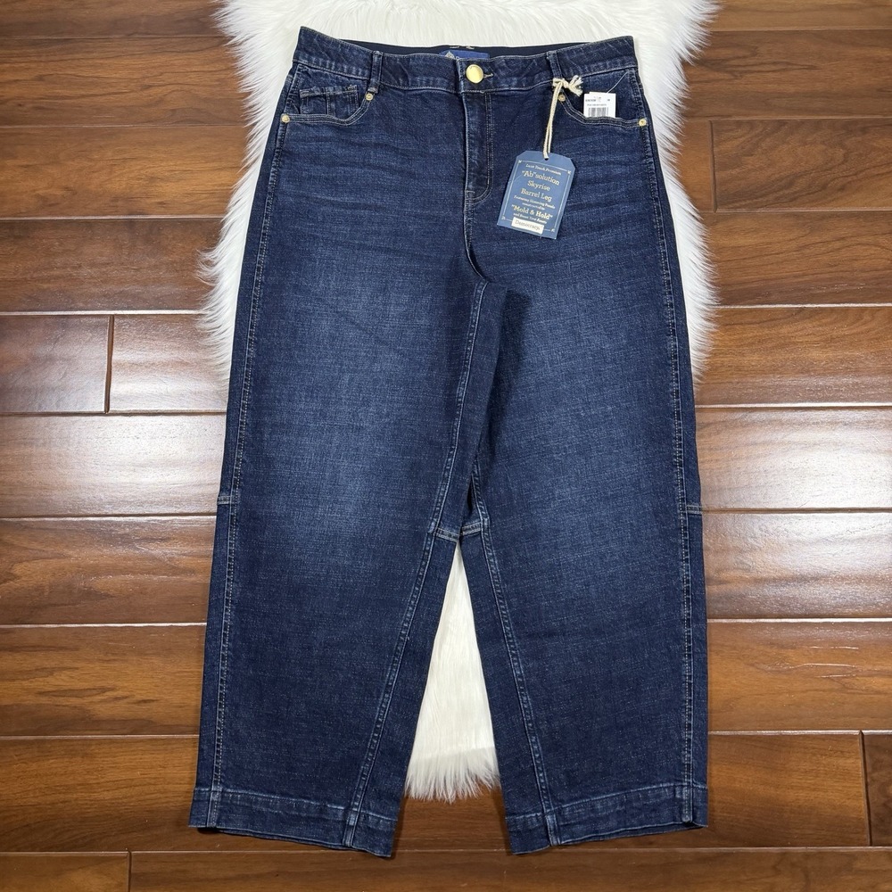 Democracy Women's Size 10 Dark Wash Skyrise Barrel Leg Ab Solution Denim Jeans
